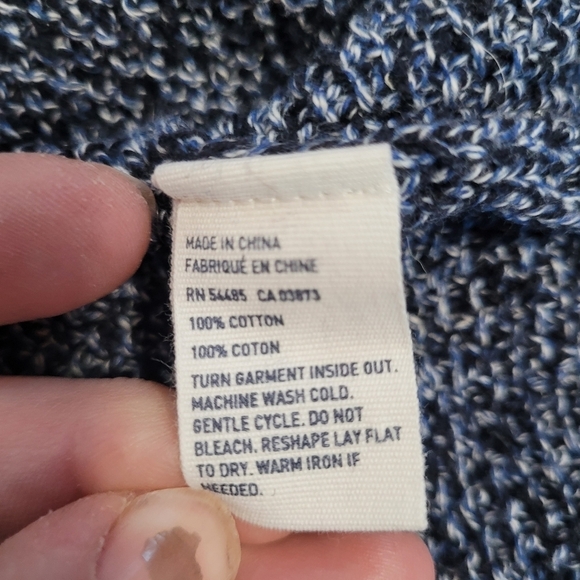 American Eagle Round Neck Long Sleeve Sweater Prep Fit Marbled Blue Size XLT - Picture 7 of 7